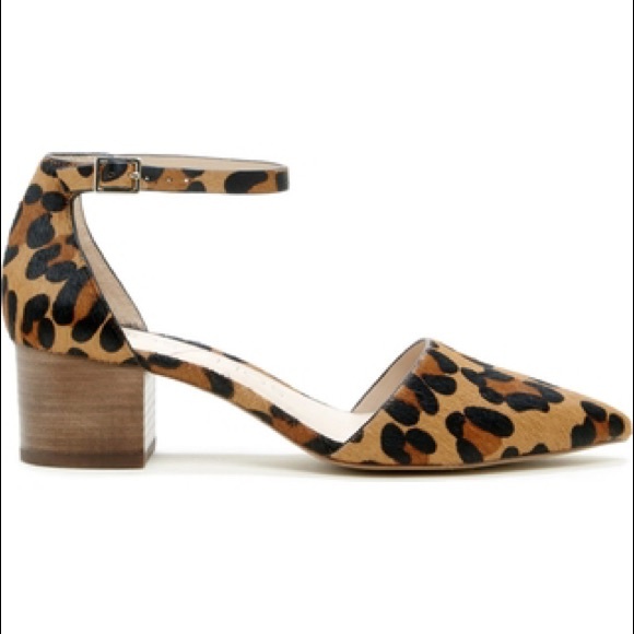 two piece block heel pump